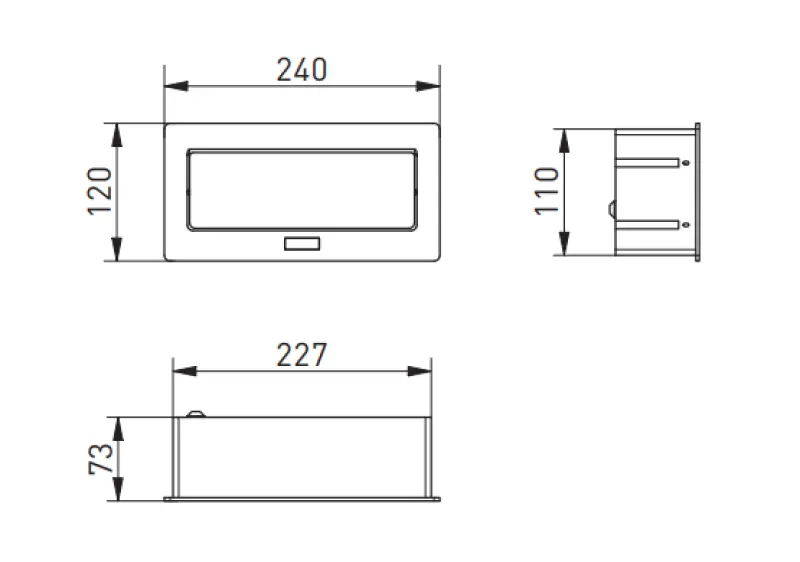 Indux Flip Medium kitchen socket with earth connection in the worktop or wall cabinet, white, with 2 sockets and USB A+C chargers 1208957847