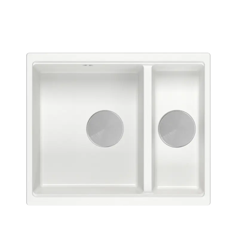 Quadri Newport II valkoinen 1,5 allas graniitti päälle- ja alta-asennusallas 555x460mm ruostumattomalla teräksellä 1208957860