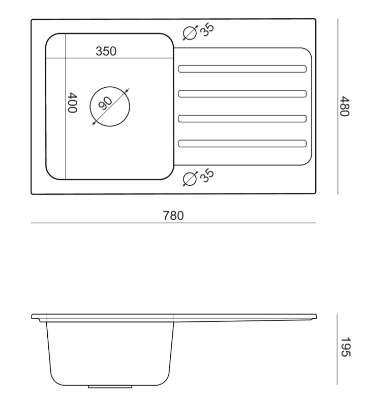 Quadri Fusion pintaan asennettava ruostumattomasta teräksestä valmistettu pesuallas beigeellä graniittisella kuivausosalla 78x48 käännettävä 1208957878