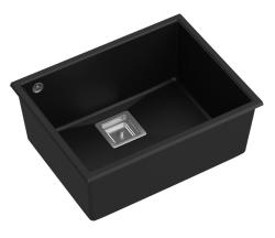 Quadri Quadrangle musta graniitti alapuolinen pesuallas 55x42cm ruostumattomasta teräksestä valmistetulla tulppa 1208957885