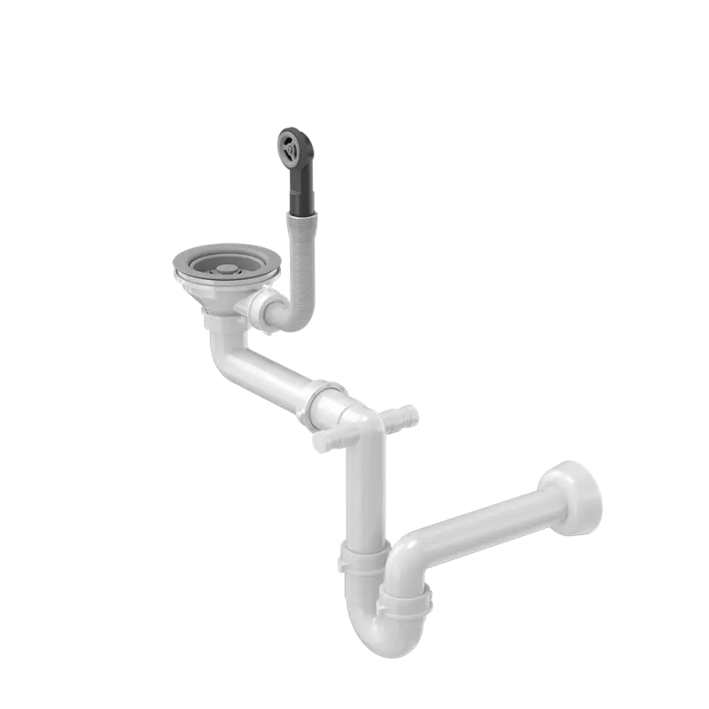 Quadri drain set sink with 1-bowl siphon silver 1208957900