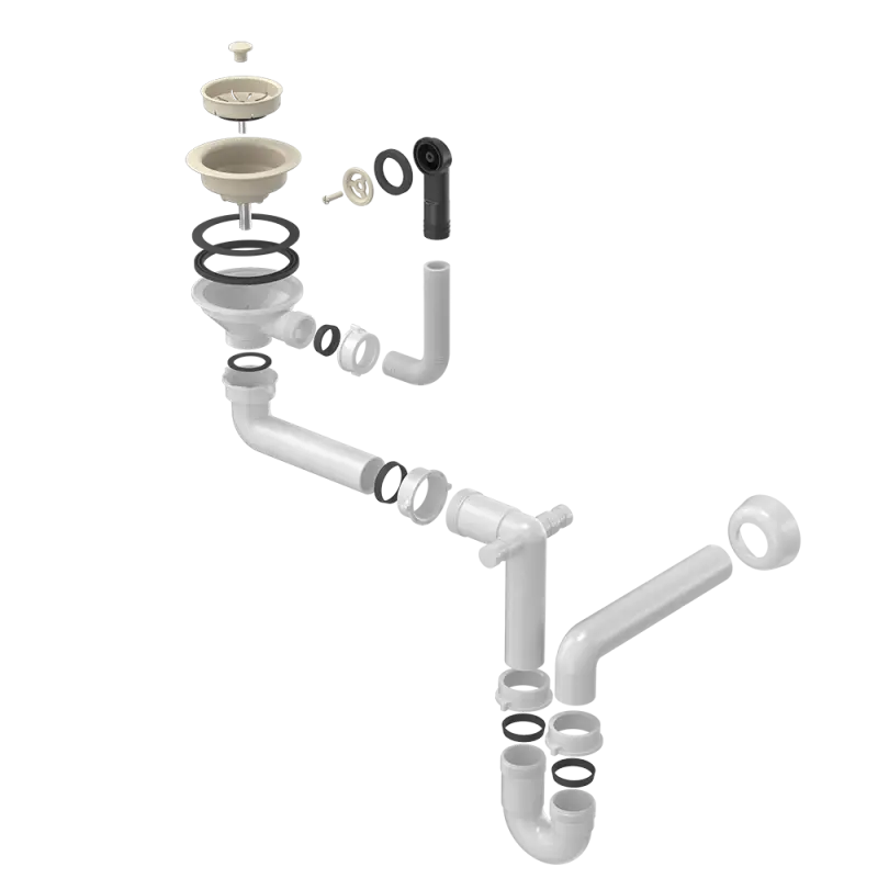 Quadri drain set sink with 1-bowl siphon color river sand 1208957901