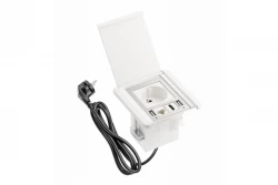 Indux Flip -mattovalkoinen uppoasennettava pistorasia, jossa on 2xUSB A, 1xRJ45 ja HDMI-liitäntä 1208957916