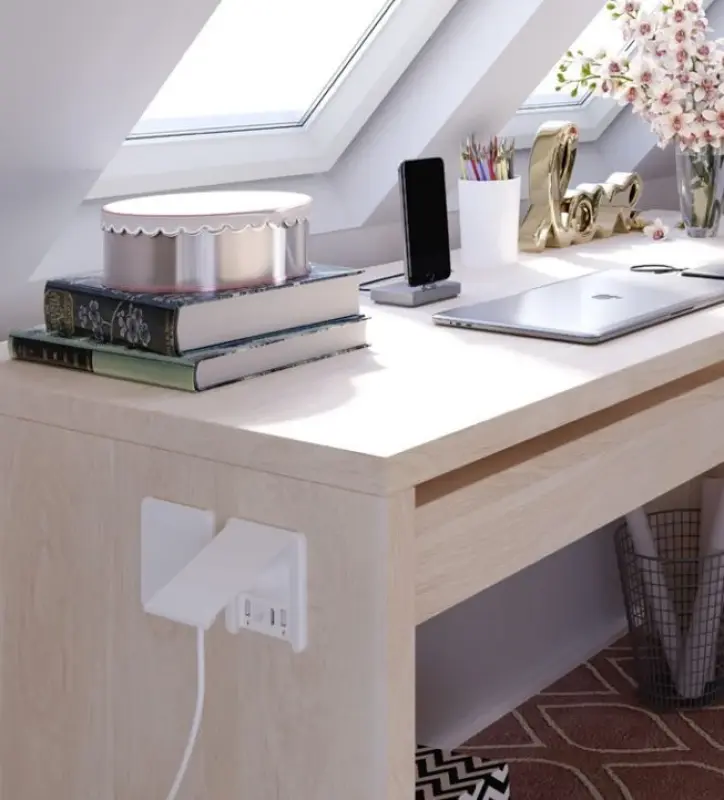 Indux Flip Power Socket 1x side earthing socket with 2xUSB A, 1xRJ45 and 1xHDMI white 1208957919