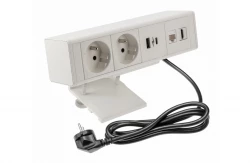 Indux Desk toimisto- tai pöytämatto valkoinen maadoitettu pistorasia (2x) 1xUSB A, 1xUSB C, 1xRJ45 ja 1xHDMI 1208957921