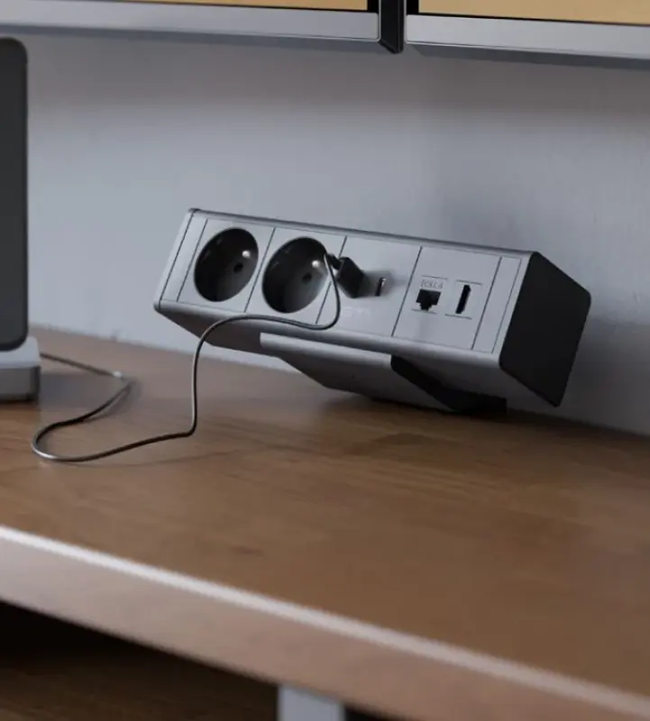 Indux Desk BAR 2x side earthing Socket with 1xUSB A, 1xUSB C, 1xRJ45 and 1xHDMI black 1208957922