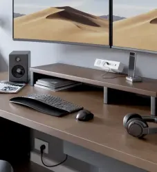 Indux Desk bureau- of tafelmat wit randaarde stopcontact (2x) met 1xUSB A, 1xUSB C, 1xRJ45 en 1xHDMI 1208957923