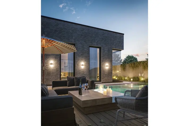 Lighting Corta garden lighting wall lamp anthracite for 2 light sources 1289002