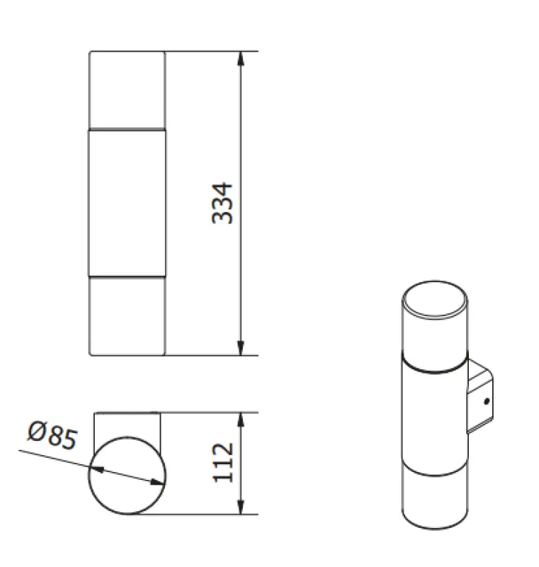 Lighting Corta garden lighting wall lamp anthracite for 2 light sources 1289002
