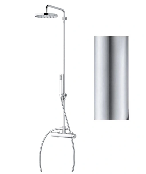 Waterevolution Flow Shower mixer with bar, flexible, handshower and fixed holder Stainless steel T141IE - Productafbeelding