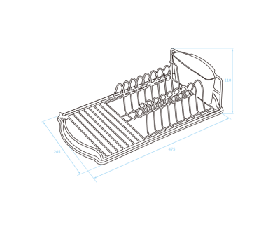 EPKA Dish musta astian kuivausteline terästä 47,5x11x26,5 cm 1208958241