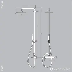 Waterevolution Flow-suihkuyhdistelmä sadesuihkulla PVD-kulta White Gold T141WGE