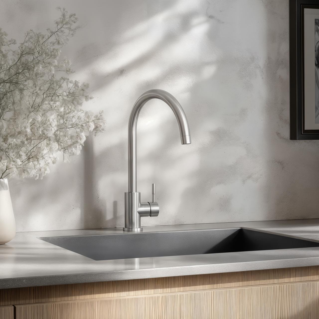 Ausmann Inox Square kitchen faucet swivel spout full stainless steel 1208958308 - Productafbeelding 2
