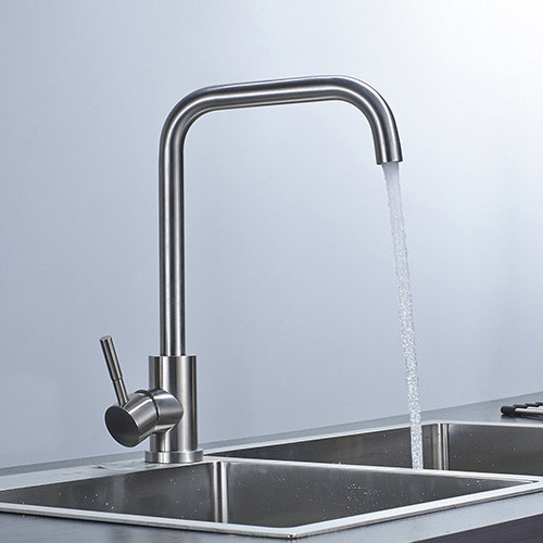 Ausmann Inox Square kitchen faucet swivel spout full stainless steel 1208958309 - Productafbeelding