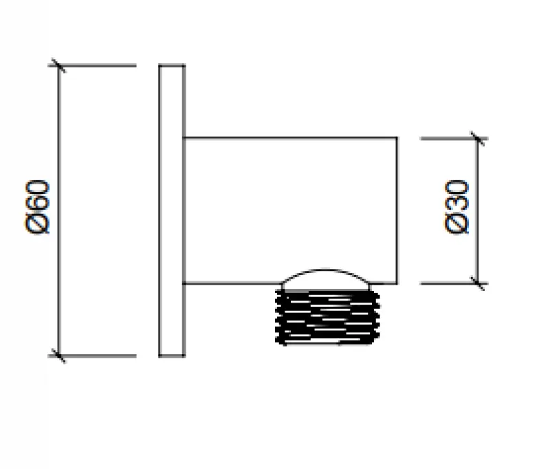 Waterevolution Flow suihkuletkun liitososa seinäkiinnike kromi T162501