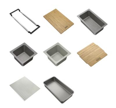 Franke Universal-accessoire alles-in-één set 5, snijplank, inzetbakje, afdruipmat en opbergbakje 112.0655.489