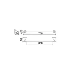Huber Croisette Klassinen Pyyheteline 60cm Ruostumaton Teräs 4014.01H.AC