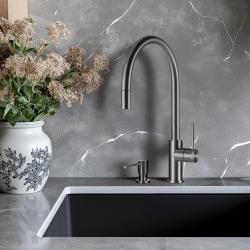 Lorreine Royal Aire gun metal antraciet keittiöhana ulosvedettävällä juoksuputkella AIRE-GUNMETAL