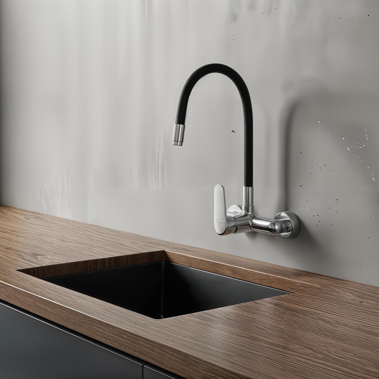 Aquatrimo Chopin wall-mounted faucet chrome with high flexible spout 21CP8462CM - Productafbeelding 2