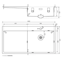 Lorreine SP sarja RST pesuallas 100x51 cm hanareiällä 50SPDB-L