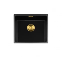 Lorreine BQ -sarjan allas 44x41cm alapuolelta musta kultaisella tulppalla 40BQ37-FU-GOLD