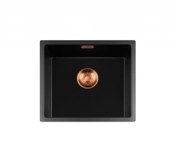 Lorreine BQ sarjan pesuallas 44x41cm alta-asennus musta kuparisella tulppalla 40BQ37-FU-COPPER