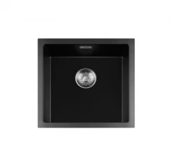 Lorreine BQ-sarjan pesuallas 45x45cm musta, ruostumattomasta teräksestä valmistetulla tulppalla 40BQ-T-INOX