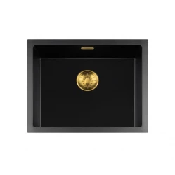 Lorreine BQ-sarjan pesuallas 55x45cm mustalla ja kultaisella tulppa 50BQ-T-GOLD