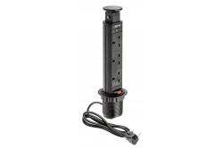 Pöytätyökalun jatkojohto 60 mm, 3 x UK-pistoke (musta) ENGLISH VERSION 1208958626