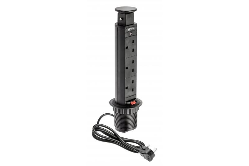 Pöytätyökalun jatkojohto 60 mm, 3 x UK-pistoke (musta) ENGLISH VERSION 1208958626