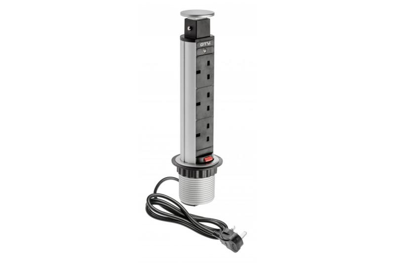 Pöytätyökalun jatkojohto 60 mm, 3 x UK-pistoke (hopea) ENGLISH VERSION 1208958627