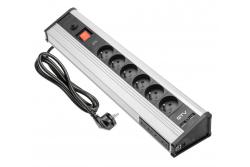 MULTI-työpöydän jatkojohto ylijännitesuojauksella, 6x pistorasia maadoituksella, 4x USB 1208958684