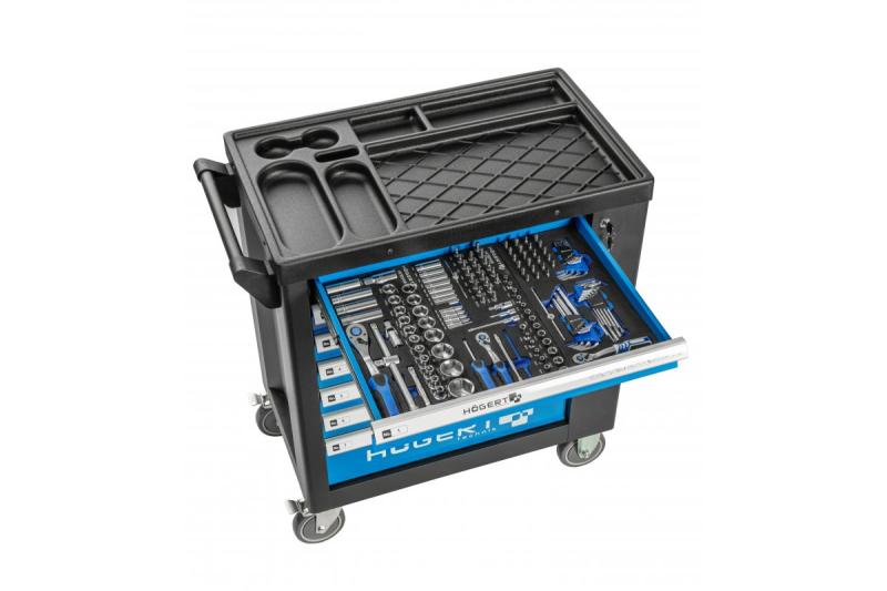 Hoegert 7-laatikkoisen työkalukaappi sivuovella ja 544 lisävarusteella. 1208962010