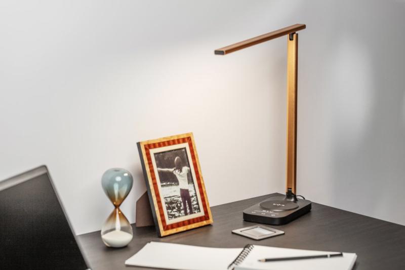 Decor Desktop lamp Bressi 8W 450lm AC220-240V 3-CCT Wireless Charging USB PF>0 5 RA>80 Black / Gold 1208962479