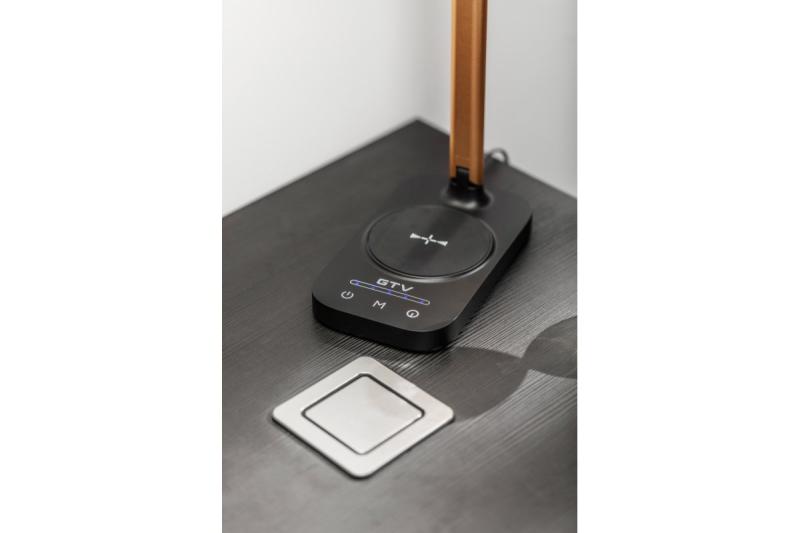 Decor Desktop lamp Bressi 8W 450lm AC220-240V 3-CCT Wireless Charging USB PF>0 5 RA>80 Black / Gold 1208962479