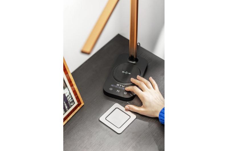 Decor Desktop lamp Bressi 8W 450lm AC220-240V 3-CCT Wireless Charging USB PF>0 5 RA>80 Black / Gold 1208962479