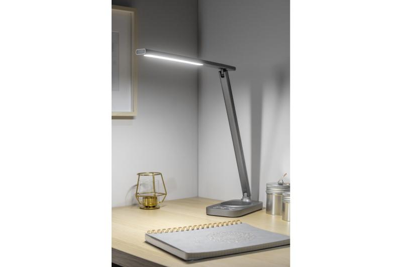 Decor Bureau lamp Bressi 8W 450lm AC220-240V 3-CCT Langaton Lataus USB PF>0,5 RA>80 Harmaa 1208962480