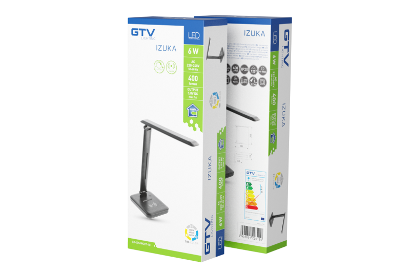 Decor IZUKA LED-pöytälamppu 6W 400lm AC220-240V 50/60Hz CCT induktiolaturi musta. 1208962497