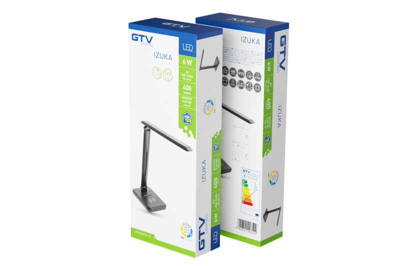 Decor IZUKA LED-pöytälamppu 6W 400lm AC220-240V 50/60Hz CCT induktiolaturi musta. 1208962497