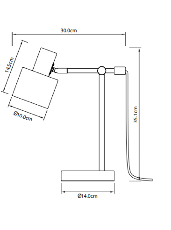 Decoreer Bureaulamp SELVIA II 6072 max. 250V 50/60Hz 1*E14 max. 25 W ø 10 cm IP20 kulta/musta 1208962516