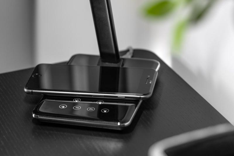 Decor Pöytälamppu Tritton 6W 340lm AC220-240V 4-CCT Langaton Lataus USB PF>0.5 RA>80 musta 1208962518