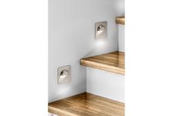 Decoreer LED-traparmatuur ESCADA KA DC12V vierkante transparante kap 0,8W 70lm 4000K inox kabel 150cm