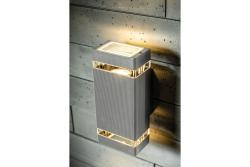Decoreer Wandarmatuur met twee richtingen NESSA GU10 MAX. 2x50W IP54 AC220-240V 50/60Hz harmaa. 1208963008