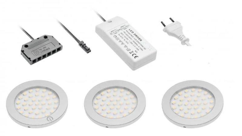 Decor cucina Keittiön valaistussarja, jossa on 3 valaisinta ja kytkin, lämmin valkoinen valaistus 1208963267