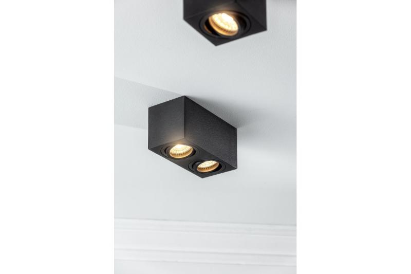 Decor Ceiling fixture AVEIRO DUO aluminium 160x80x85mm IP20 max 20W*2 square black 1208963824