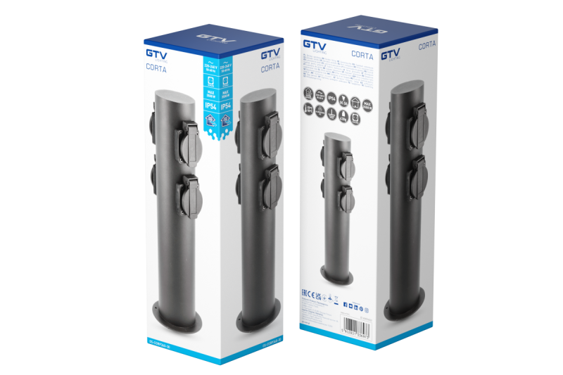 Decor Garden post CORTA-P 36 IP54 AC220-240V 50-60Hz 4*Schucko socket max.3500W post graphite 1208963859