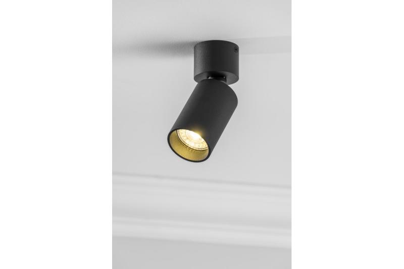 Decor Ceiling fixture FARGO MINI aluminium 56x150mm IP20 max 20W round black 1208963877