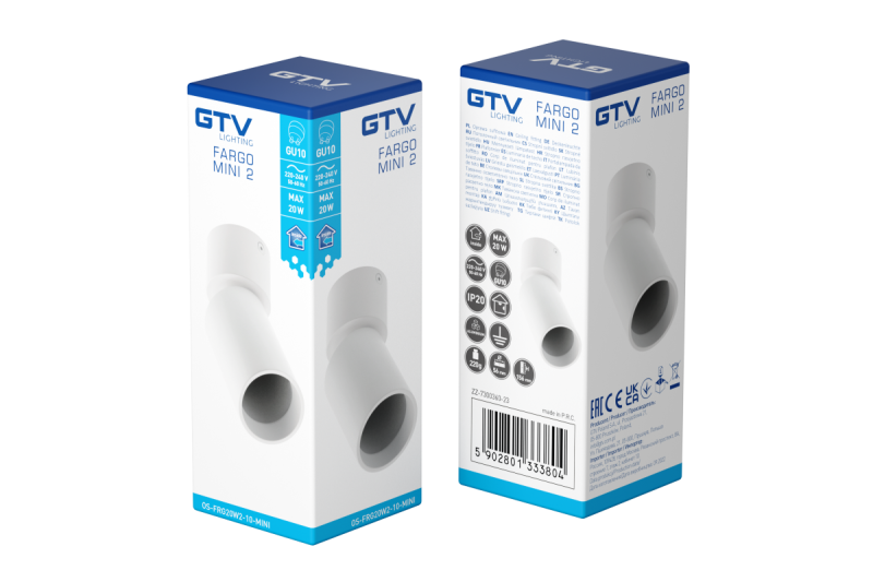 Decor Plafondivalaisin FARGO MINI 2 alumiini 56x150mm IP20 max 20W pyöreä valkoinen. 1208963882