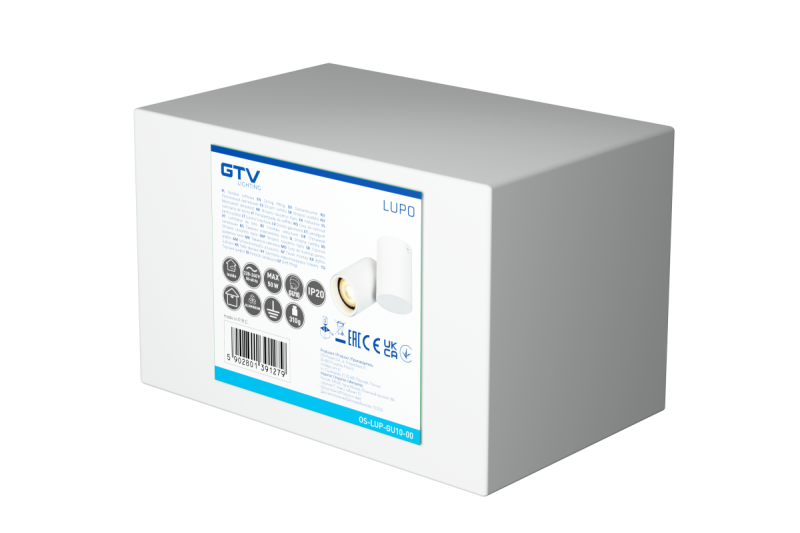 Decor Plafondarmatuur LUPO aluminium 11.6x5.6x11.5 IP20 1*GU10 max. 50W pyöreä valkoinen. 1208963927