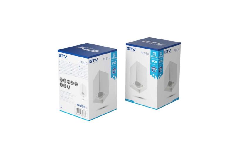 Decoreer Plafondlamp armatuur RESTO PC 80x80x125mm IP20 max 20W neliskulmainen valkoinen. 1208963988